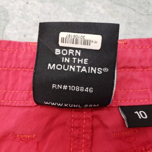 KuhI Shorts Womens 10 Red Drawstring Pockets Outdoors Travel Hiking - Picture 5 of 11